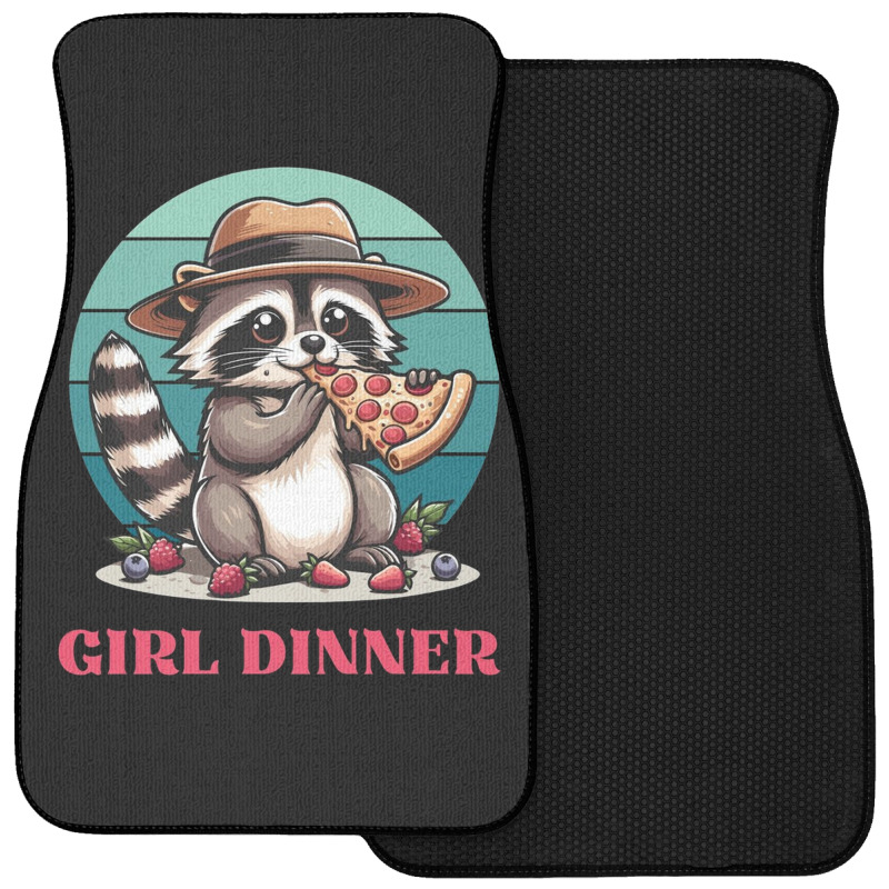 Girl Dinner - Racoon Eating Pizza Front Car Mat | Artistshot