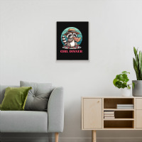 Girl Dinner - Racoon Eating Pizza Metal Print Vertical | Artistshot