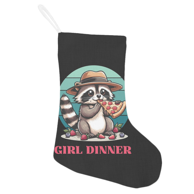 Girl Dinner - Racoon Eating Pizza Holiday Stocking | Artistshot