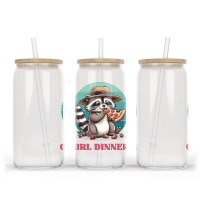 Girl Dinner - Racoon Eating Pizza Glass Tumbler | Artistshot