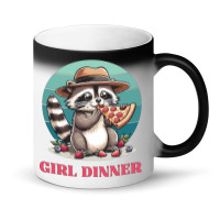 Girl Dinner - Racoon Eating Pizza Magic Mug | Artistshot