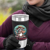 Girl Dinner - Racoon Eating Pizza Leatherette Tumbler | Artistshot