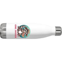 Girl Dinner - Racoon Eating Pizza Stainless Steel Water Bottle | Artistshot