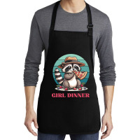 Girl Dinner - Racoon Eating Pizza Medium-length Apron | Artistshot