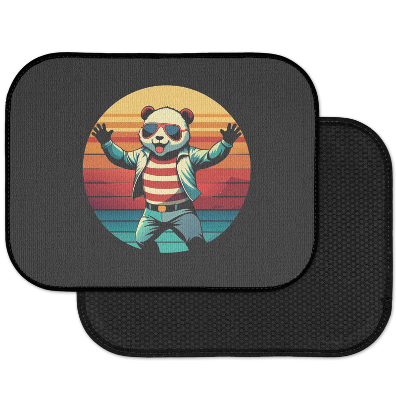 Panda Vintage Rear Car Mat | Artistshot