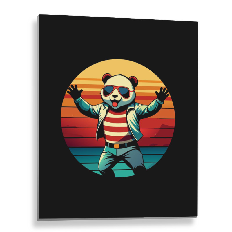 Panda Vintage Metal Print Vertical | Artistshot