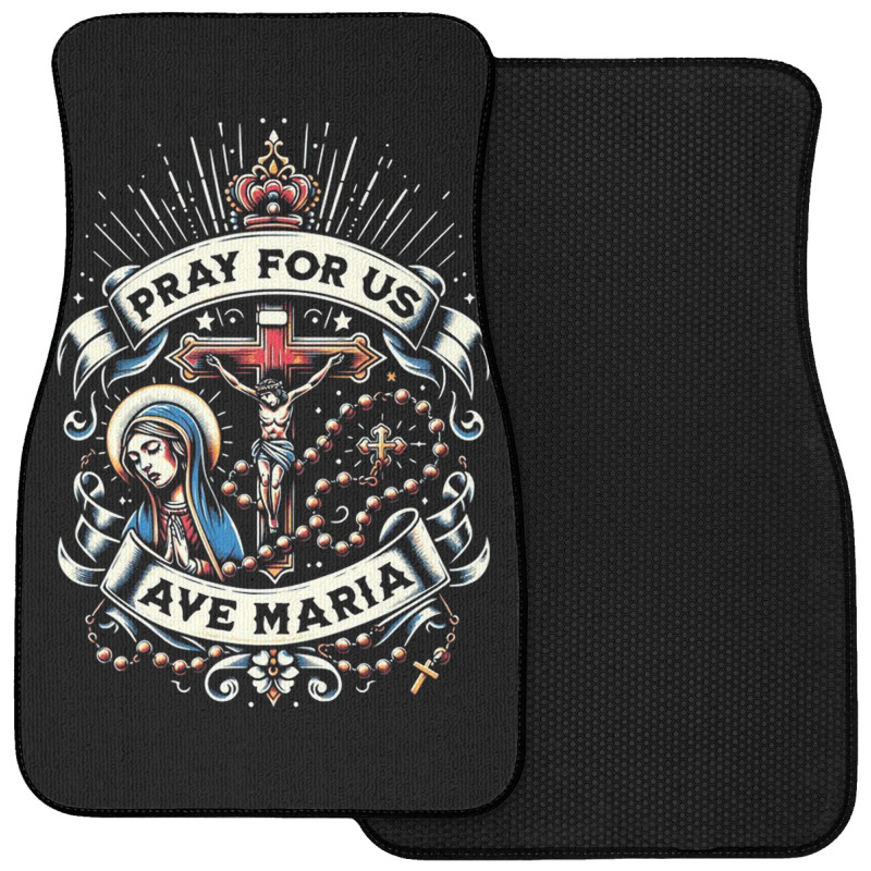 Pray For Us Front Car Mat | Artistshot