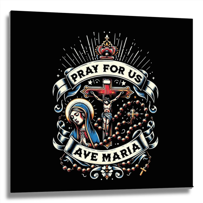 Pray For Us Metal Print Square | Artistshot