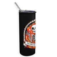 Skeleton Nobody Cares Skinny Tumbler | Artistshot