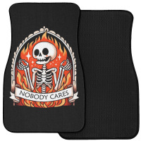 Skeleton Nobody Cares Front Car Mat | Artistshot