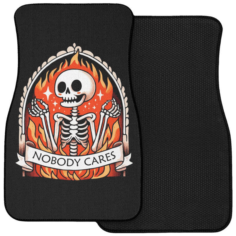 Skeleton Nobody Cares Front Car Mat | Artistshot