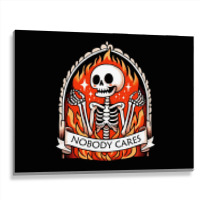 Skeleton Nobody Cares Metal Print Horizontal | Artistshot