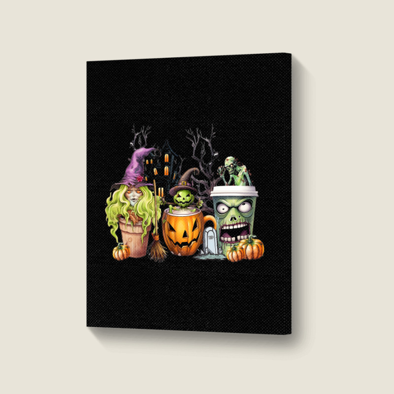 Spooky Coffee Halloween Portrait Canvas Print | Artistshot