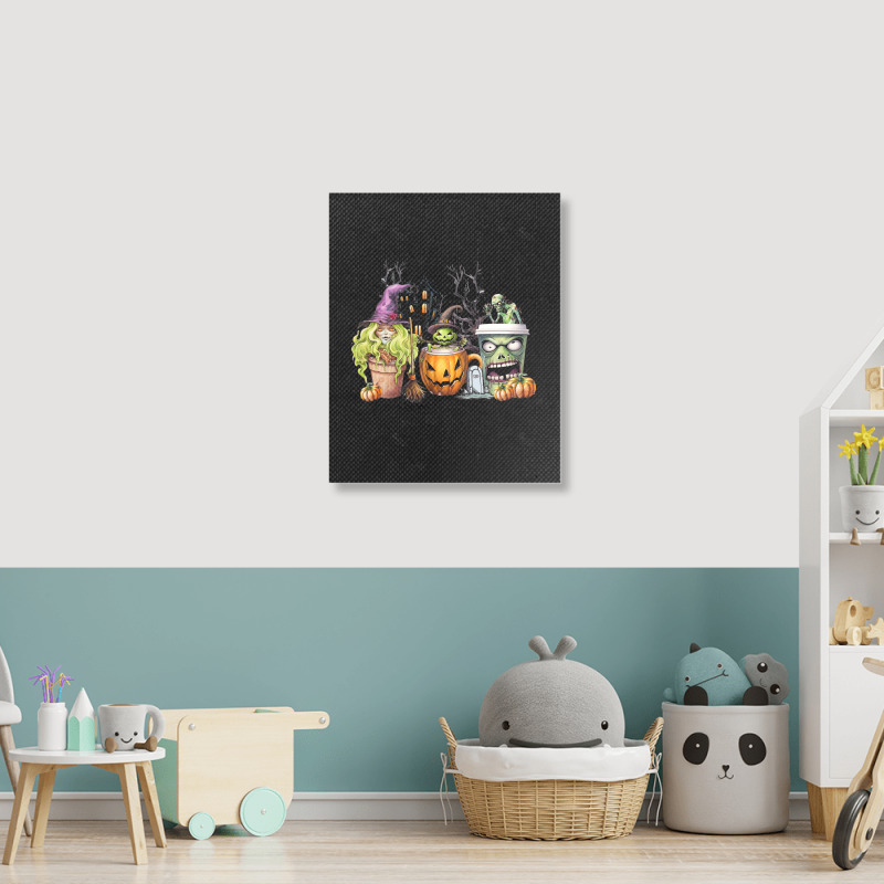 Spooky Coffee Halloween Portrait Canvas Print | Artistshot