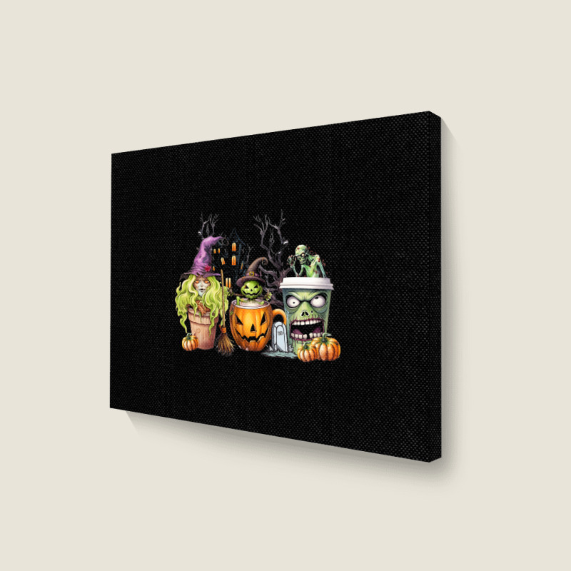 Spooky Coffee Halloween Landscape Canvas Print | Artistshot