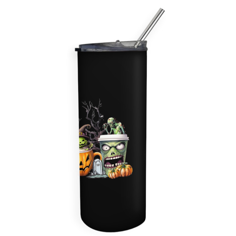 Spooky Coffee Halloween Skinny Tumbler | Artistshot