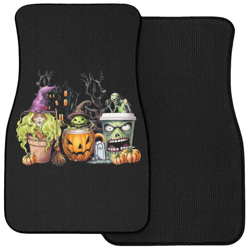 Spooky Coffee Halloween Front Car Mat | Artistshot