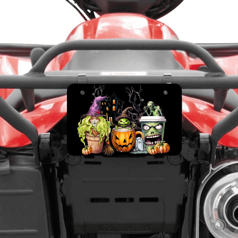 Spooky Coffee Halloween Atv License Plate | Artistshot