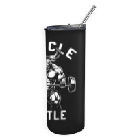 Muscle Hustle Bull Gym Skinny Tumbler | Artistshot