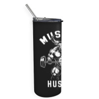 Muscle Hustle Bull Gym Skinny Tumbler | Artistshot