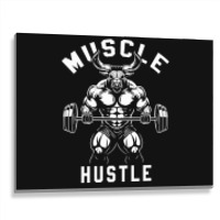 Muscle Hustle Bull Gym Metal Print Horizontal | Artistshot