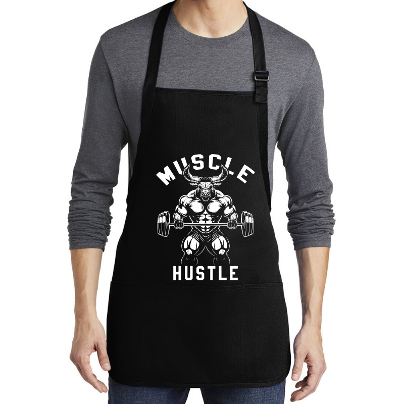 Muscle Hustle Bull Gym Medium-length Apron | Artistshot