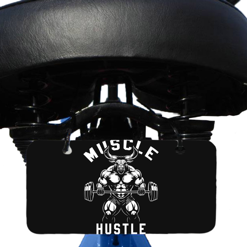 Muscle Hustle Bull Gym Bicycle License Plate | Artistshot