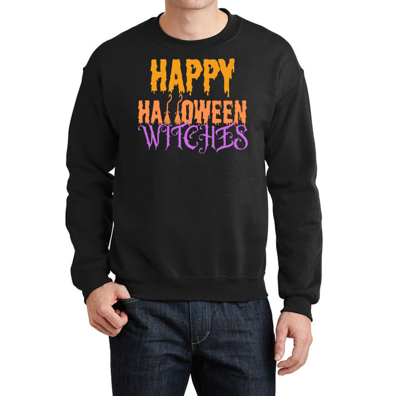 Happy Halloween Broom Witches Crewneck Sweatshirt | Artistshot