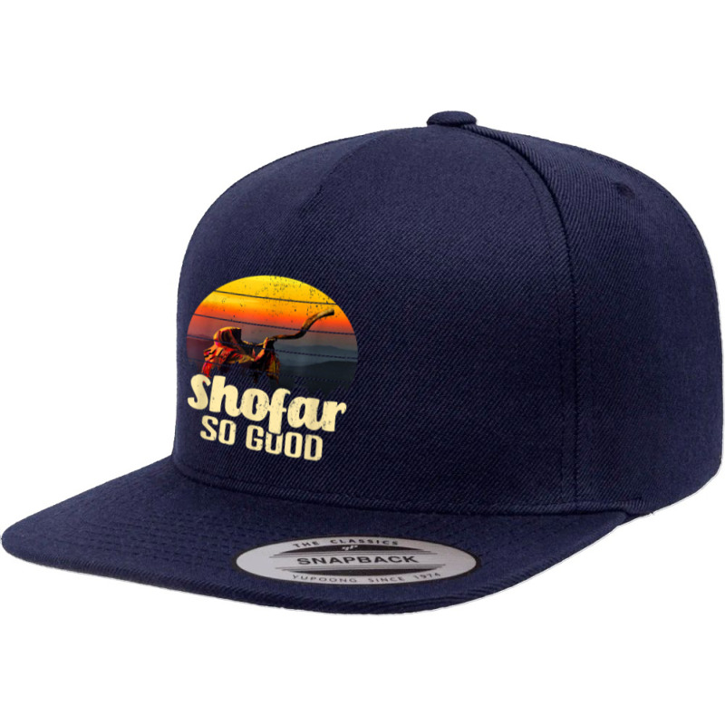 Shofar So Good Vintage Sunset Funny Rosh Hashanah T Shirt 5 Panel Snapback Cap | Artistshot