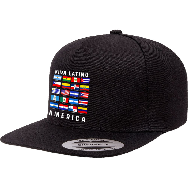 All Latin American Flags Countries Viva Latino America Tee T Shirt 5 panel snapback cap by patutowtbanaspch | Artistshot