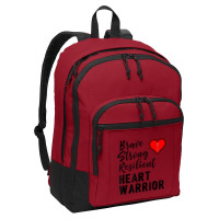 Heart Warrior Chd Awareness Brave Strong Resilient Shirt T Shirt Basic Backpack | Artistshot