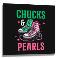 Chucks And Pearls Metal Print Square | Artistshot