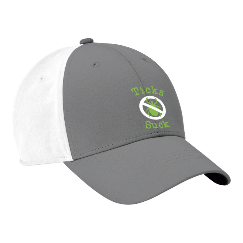 Ticks Suck Shirt Lyme Disease Gift Green Awareness Ribbon 2 Nike Dri-FIT Cap by lindavalere | Artistshot