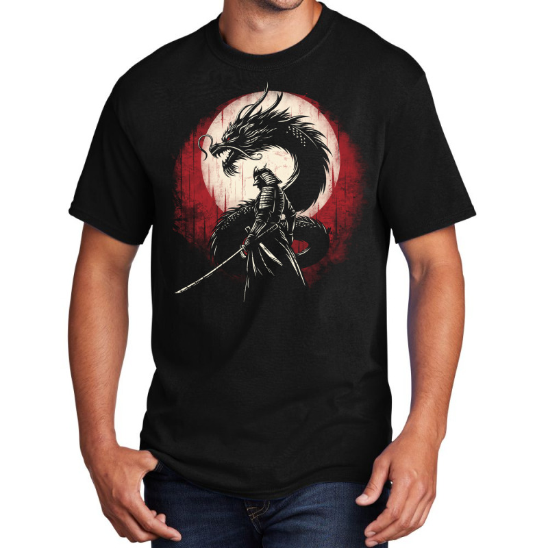 Japan Culture Dragon Samurai Art Basic T-shirt | Artistshot