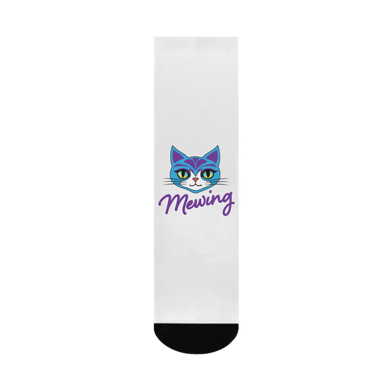 Mewing Cat Looksmaxxing Crew Socks | Artistshot