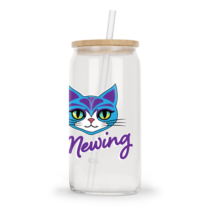 Mewing Cat Looksmaxxing Glass Tumbler | Artistshot