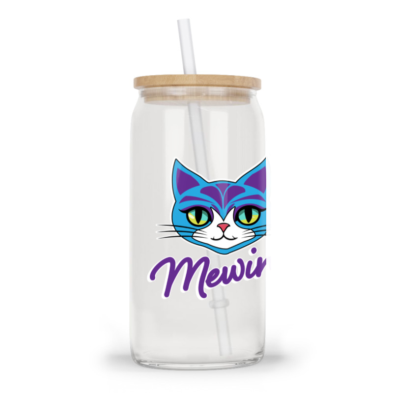 Mewing Cat Looksmaxxing Glass Tumbler | Artistshot