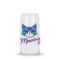 Mewing Cat Looksmaxxing Glass Tumbler | Artistshot