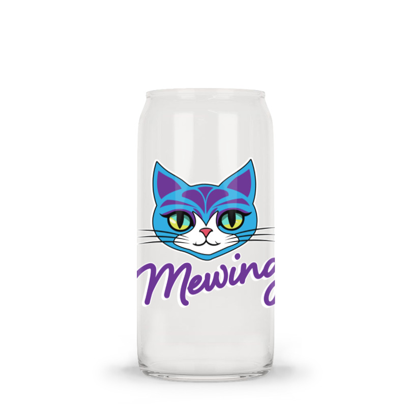 Mewing Cat Looksmaxxing Glass Tumbler | Artistshot