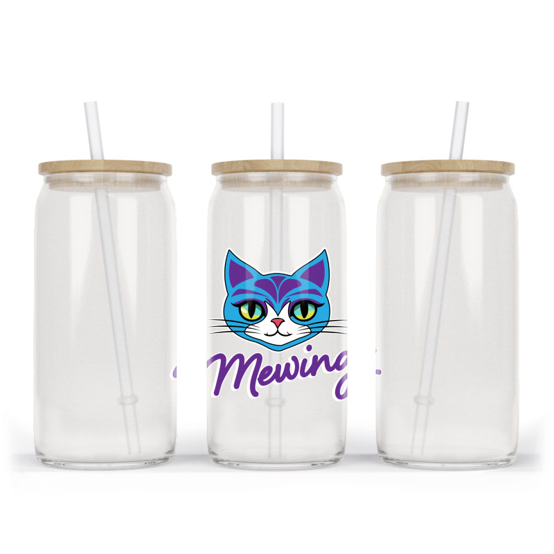 Mewing Cat Looksmaxxing Glass Tumbler | Artistshot