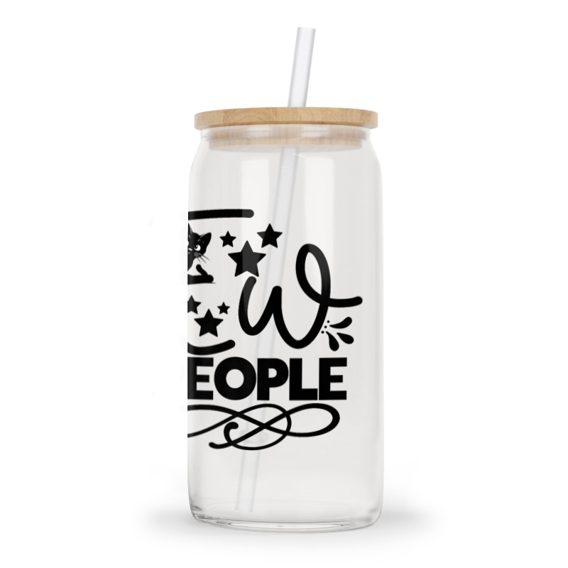 Ew People   Funny Black Cat Sarcastic Glass Tumbler | Artistshot