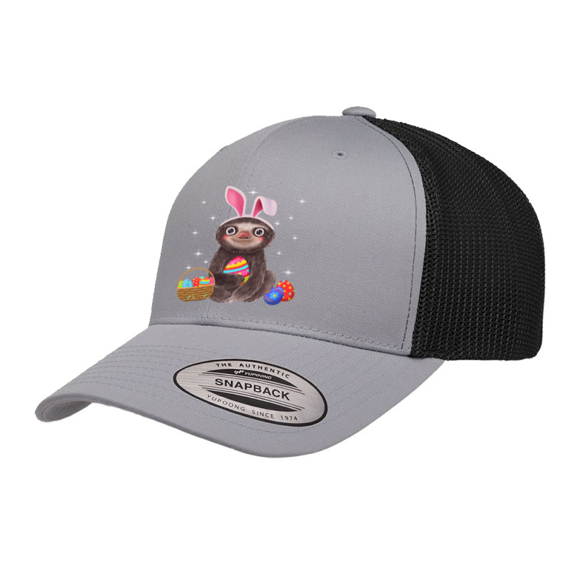 Sloth With Bunny Ears And Easter Eggs Funny, Sloth With Bunny Ears, Ea Retro Trucker Cap by SHOPURT | Artistshot