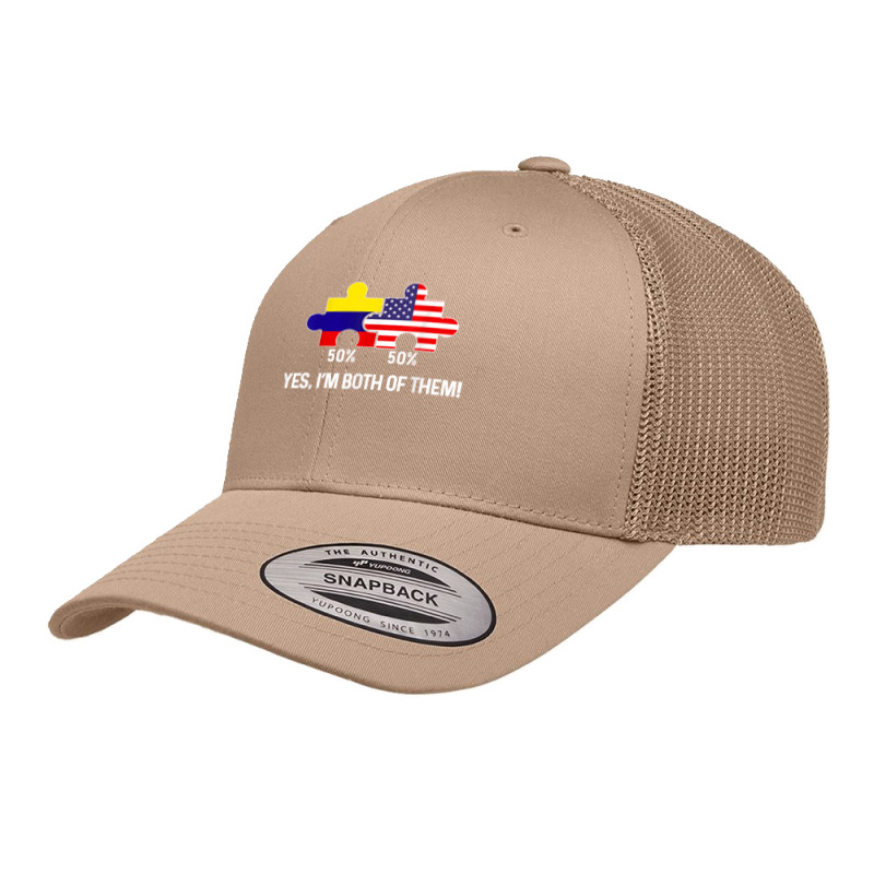 Half American Half Colombian Flag Combined Map Colombia Usa T Shirt Retro Trucker Cap by cm-arts | Artistshot