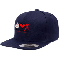 Peace Love Cure Hemophilia Awareness T Shirt 5 Panel Snapback Cap | Artistshot