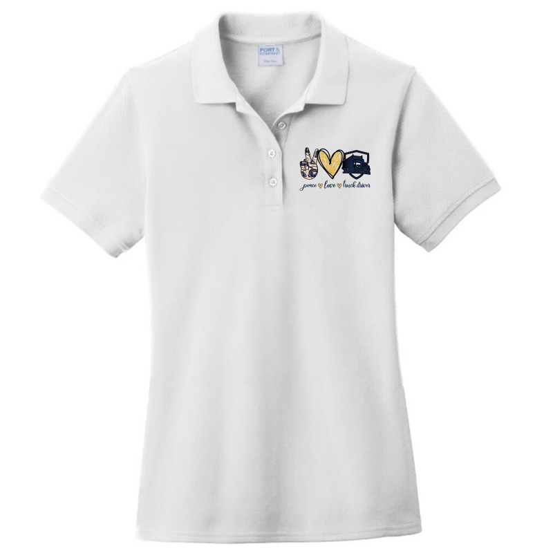 Peace Love Truck  Driver Ladies Polo Shirt by vip.pro123 | Artistshot