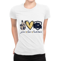 Peace Love Truck  Driver Ladies Fitted T-shirt | Artistshot