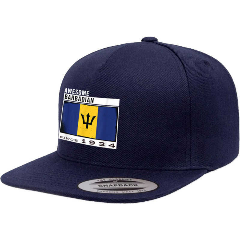 Awesome Barbadian Since 1934   Barbadian 88th Birthday T Shirt 5 panel snapback cap by cm-arts | Artistshot