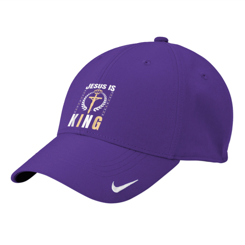 Religious Jesus Is King Christian Church Lord Believer Gifts Men Nike Dri-FIT Cap by Aria-Proctor | Artistshot