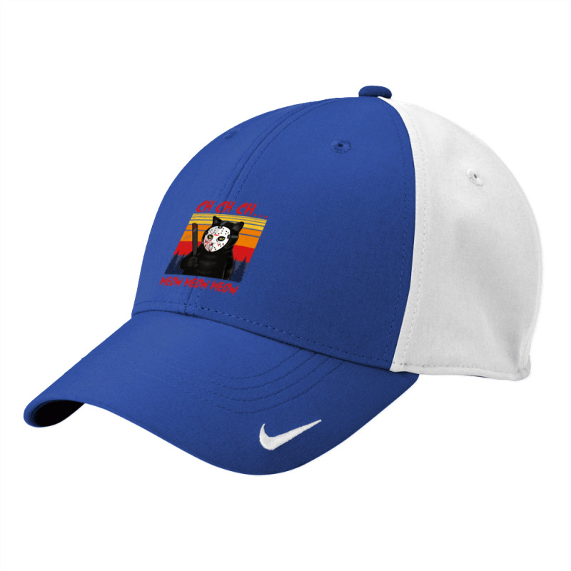 Chchch Meow Meow Horror Cat Bloody Knife Hilarious Halloween 147 Nike Dri-FIT Cap by peafowl | Artistshot