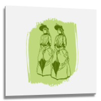 Women With Umbrellas Metal Print Square | Artistshot